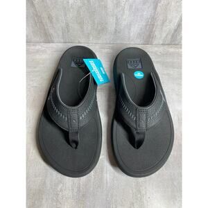 Reef Sandals Mens 9 Black/Grey Swellsole Rover Anatomic Contouring Flip Flops